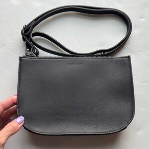 LO & SONS Waverley 2 Nappa Leather Black Gunmetal Hardware Grey Interior Sz Lg